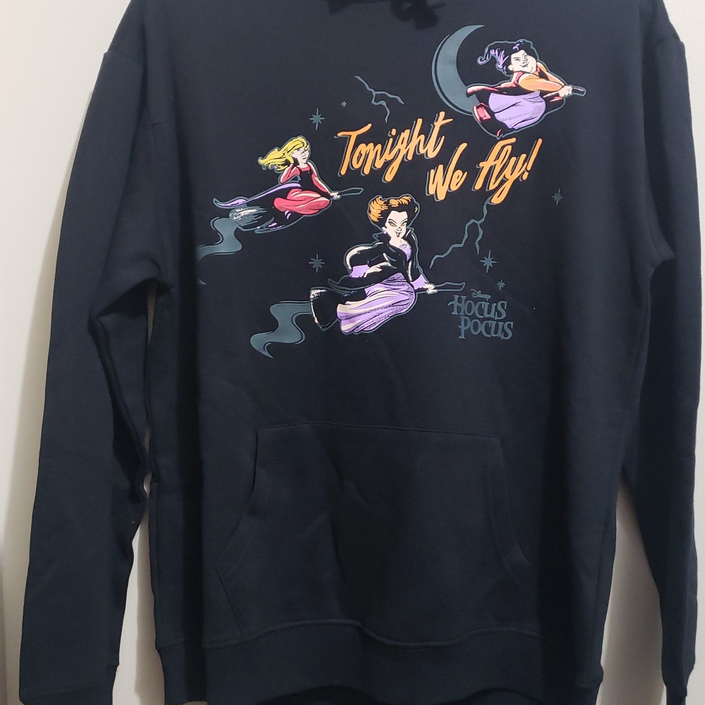 NEW Black Hocus Pocus Graphic Hoodie Tonight We Fly Sanderson Sisters